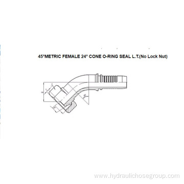 45° Metric O-Ring Female 24° Cone L.T. 20441-T